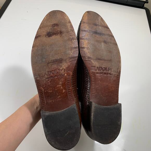 Adolfo Men's Leather Size 9.5 Casual Slip On Shoes Made in Italy - Picture 3 of 10
